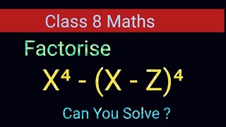 Factorise x 4 - x-z 4 l Class 8 Maths Factorisation