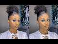 GRWM SIDE PART HIGH BUN TYPE 4 HAIR &amp; BLUE EYE LOOK| BRI BBYY