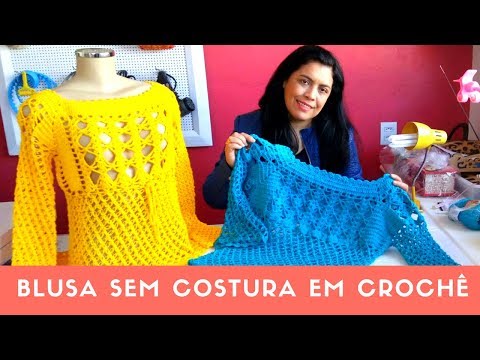 BLUSA SEM COSTURA EM CROCHÊ / COM PALA