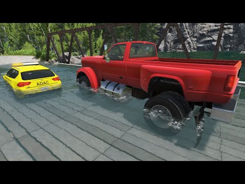 Cars vs Flooded bridge - BeamNG.Drive - (Mr Mg)