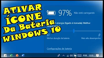 Como reativar o ícone da bateria?