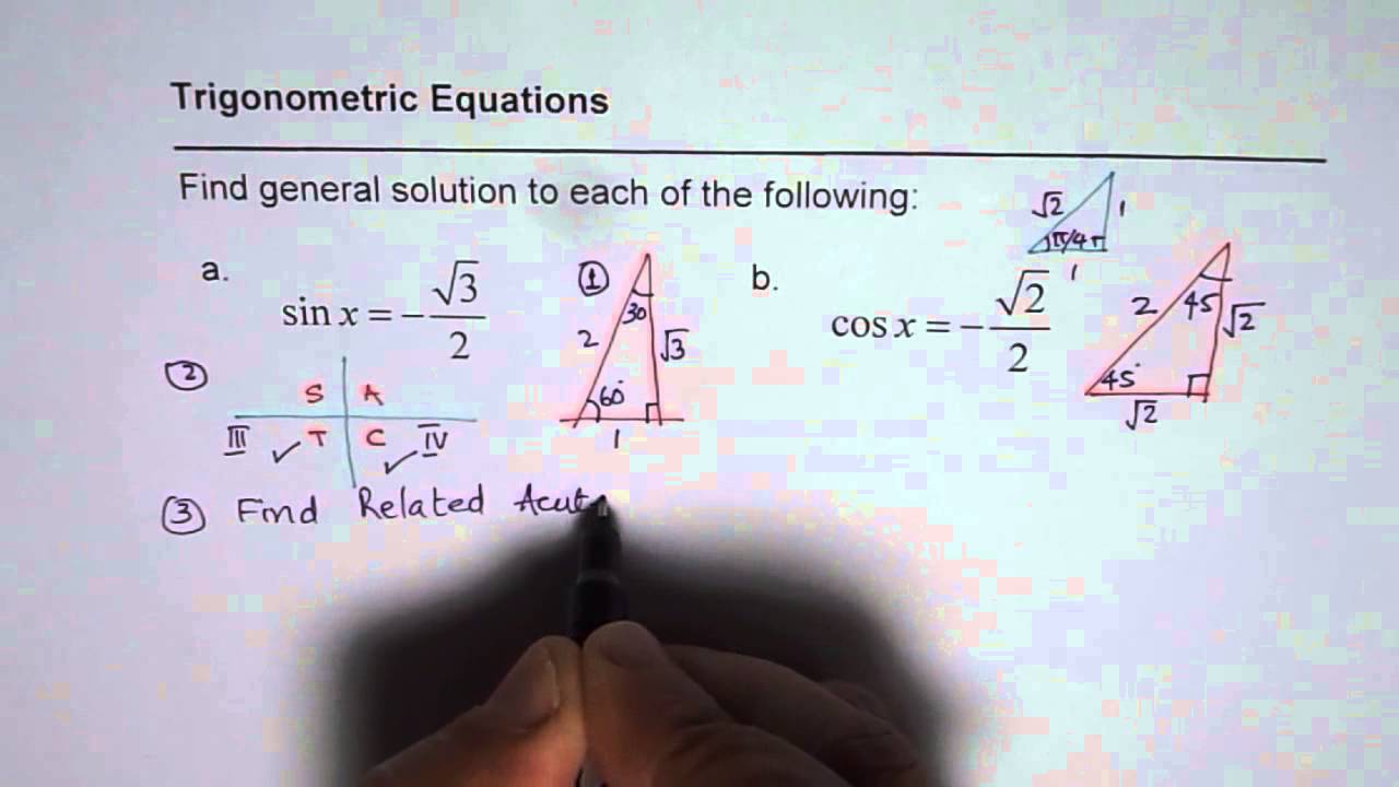 How To Write Exact General Solution Sinx Sqrt 3 2 For Trigonometric Equation Youtube