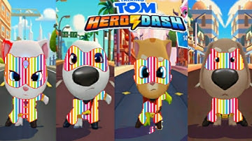 Talking tom hero dash -- multiple colours mix all characters mirror mode classic run 