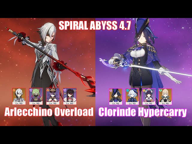 C0 Arlecchino Overload u0026 C0 Clorinde Hypercarry | Spiral Abyss 4.7 | Genshin Impact class=