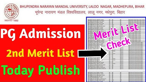 Bnmu Pg Admission Second Merit List | Bnmu Pg Merit List Check | Bnmu 2nd Merit List Publish Today