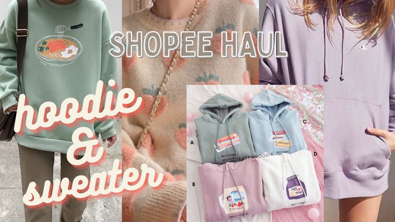 shopee haul hoodie oversize