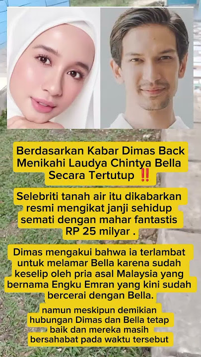 Dimas Back menikahi Laudya Chintya Bella secara tertutup #artist #selebriti #entertainment #shorts