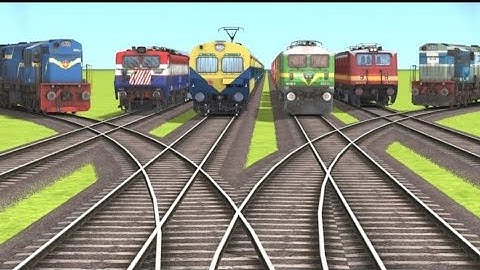6 Trains Crossing On Bumpy Forked Railroad Crossing | ZERO MONEY | Train Simulator