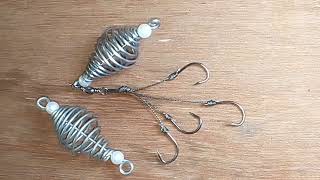 How to best way and easy making fishing spring feeder With 4 hooks knots.
