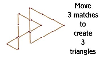 Move 3 matches to create 3 triangles | Matchstick puzzle