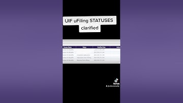UIF uFiling STATUSES clarified