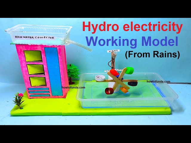 hydroelectricity working model - electricity generation using rain water | howtofunda class=