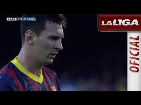 Gol de Lionel Messi de penalti (5-0) en el FC Barcelona - Levante UD - HD
