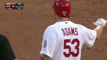 MIA@STL: Adams doubles in Holliday in the third