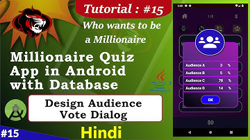 Millionaire Quiz App in Android Studio | Quiz App in Android with Room | Audience Vote Part 15
