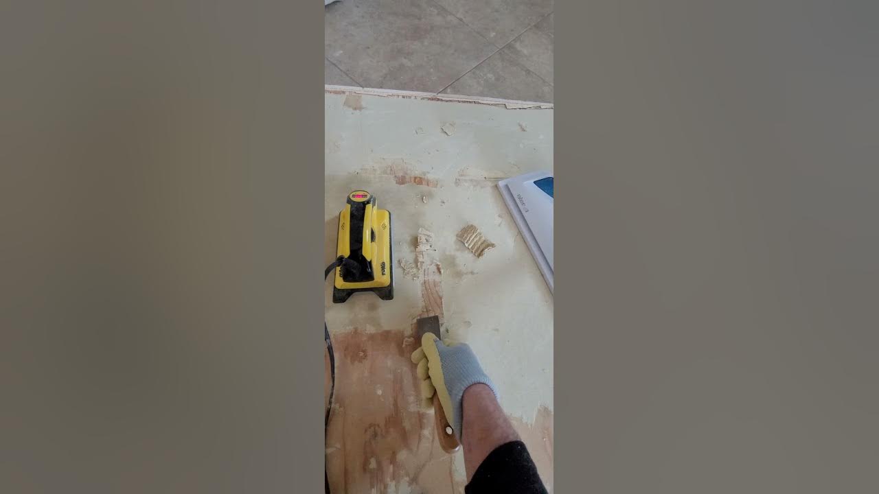 Removing Linoleum Paper from subfloor Easiest and Best Way! YouTube