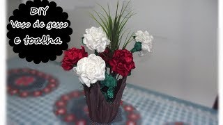 VASO DE GESSO COM TOALHA DE BANHO