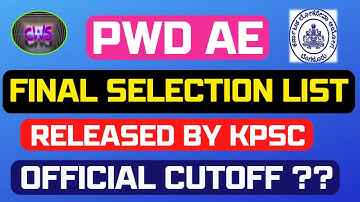 || PWD AE 2021 CIVIL FINAL SELECTION LIST RELEASED BY KPSC || FINAL CUTOFF ?? ||