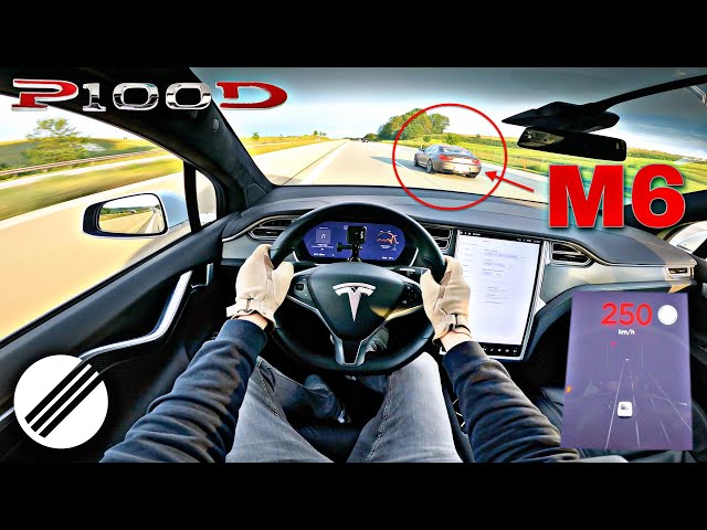 TESLA MODEL X P100D 611HP TOP SPEED DRIVE ON GERMAN AUTOBAHN 🏎