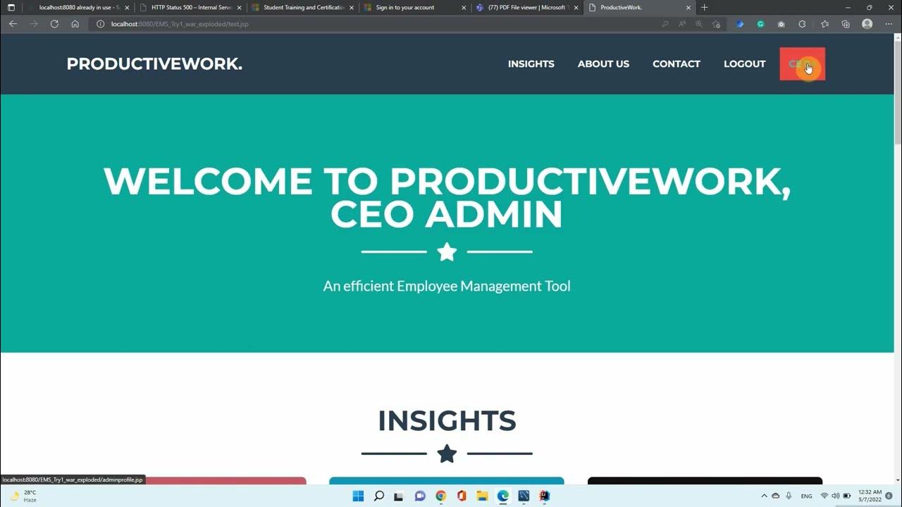 Employee Management System using JSP, Servlet, MySQL Workbench, HTML ...