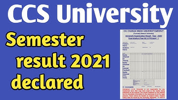 Semester course result declared || CCS University Meerut news || CCS University latest updates