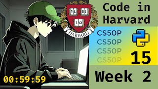 Celebrity 🔴 LIVE CS50 Python | Week 2 | Log 15 | CODE in Harvard 4 HOURs Profile