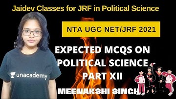 Most Expected MCQs on Political Science I NTA UGC NET/JRF 2021 I Meenakshi Singh