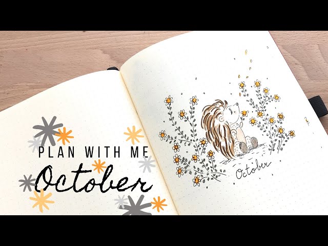PLAN WITH ME ll October 2020 Bullet Journal ll Hedgehog Theme
