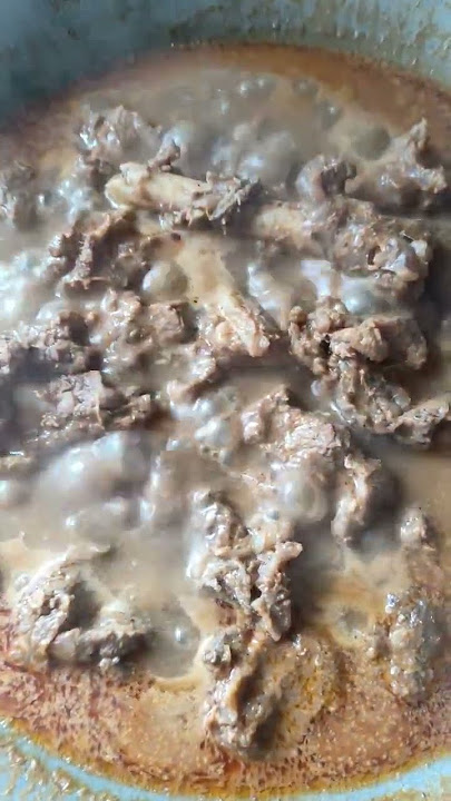 Masak rendang daging kambing