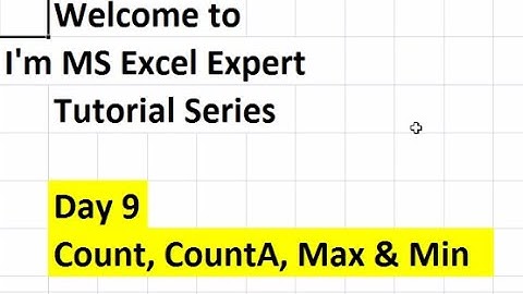 MAX, MIN & COUNT Function | I