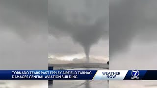 Video shows tornado touching down at Eppley Airfield