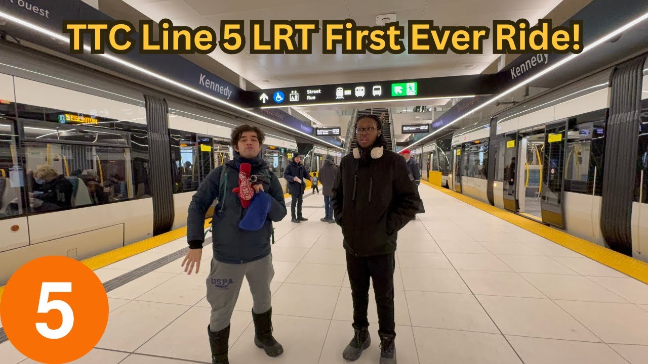 TTC First Ever Ride on the All New Eglinton Crosstown LRT (Line 5) w/ @funvideofan1625 2/8/2026