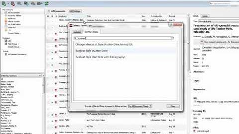 Choosing Mendeley Citation Style