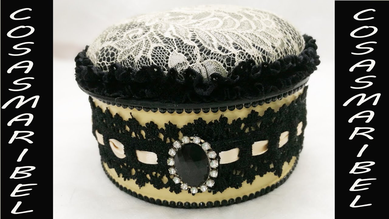 Reciclaje de lata de atún.Joyero con aire barroco.