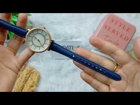 Fossil Jocelyn White Dial Blue Leather
