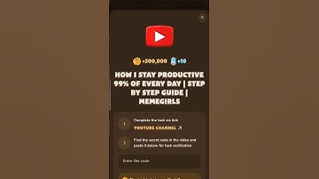 How I Stay Productive 99% of Every Day | Step by Step Guide | MemeGirls code #memefi #viralshorts