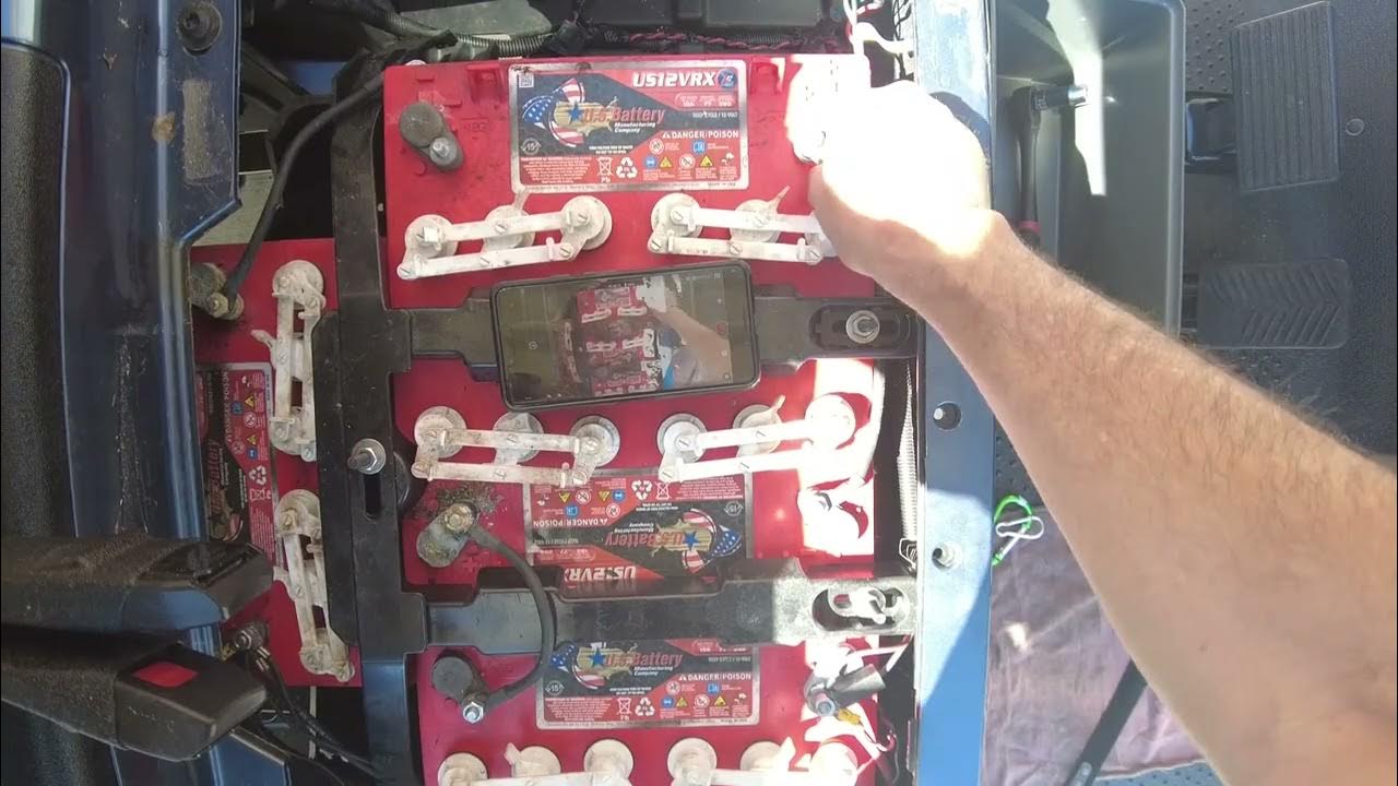 Removal EZGO Golf Cart Batteries and Install Deep Cycle 12V YouTube