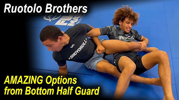 AMAZING Attack Options from Bottom Half guard - Ruotolo Brothers