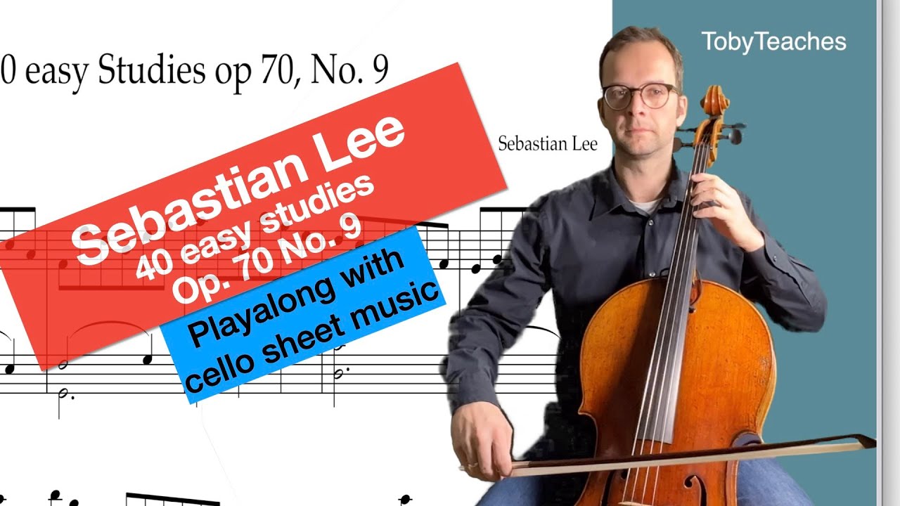 Sebastian Lee op. 70, No. 9 in different tempos, cello accompaniment, playalong