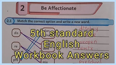 5th standard, English workbook answers unit- 2