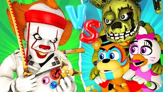 GLAMROCK SPRINGTRAP vs PENNYWISE - 3D PARODIA ANIMADA (Español Burntrap Animación FNAFSB SFM)