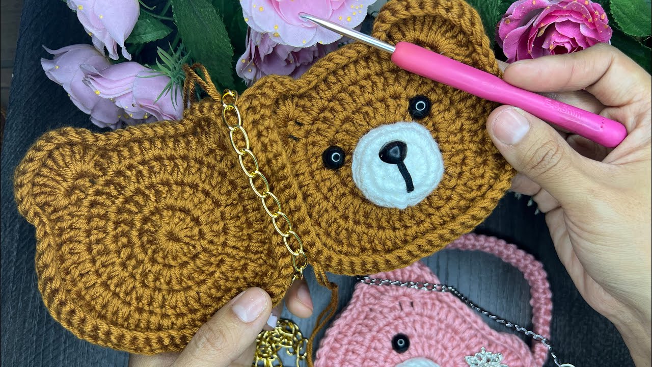 🧶Mini Cartera de Osito! 🧸 Paso a Paso! Súper idea para Tejer🧶 , Vender 💰o Regalar