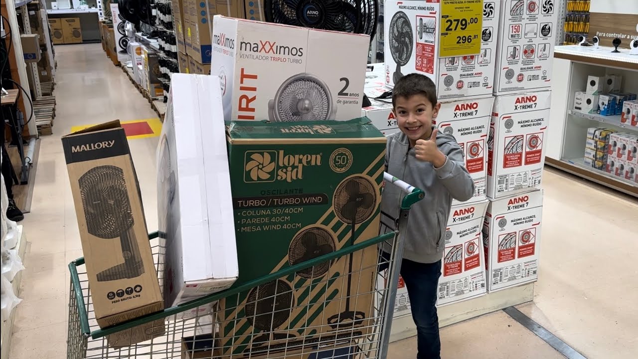 COMPREI TODOS OS VENTILADORES QUE COUBERAM NO CARRINHO DA LEROY MERLIN