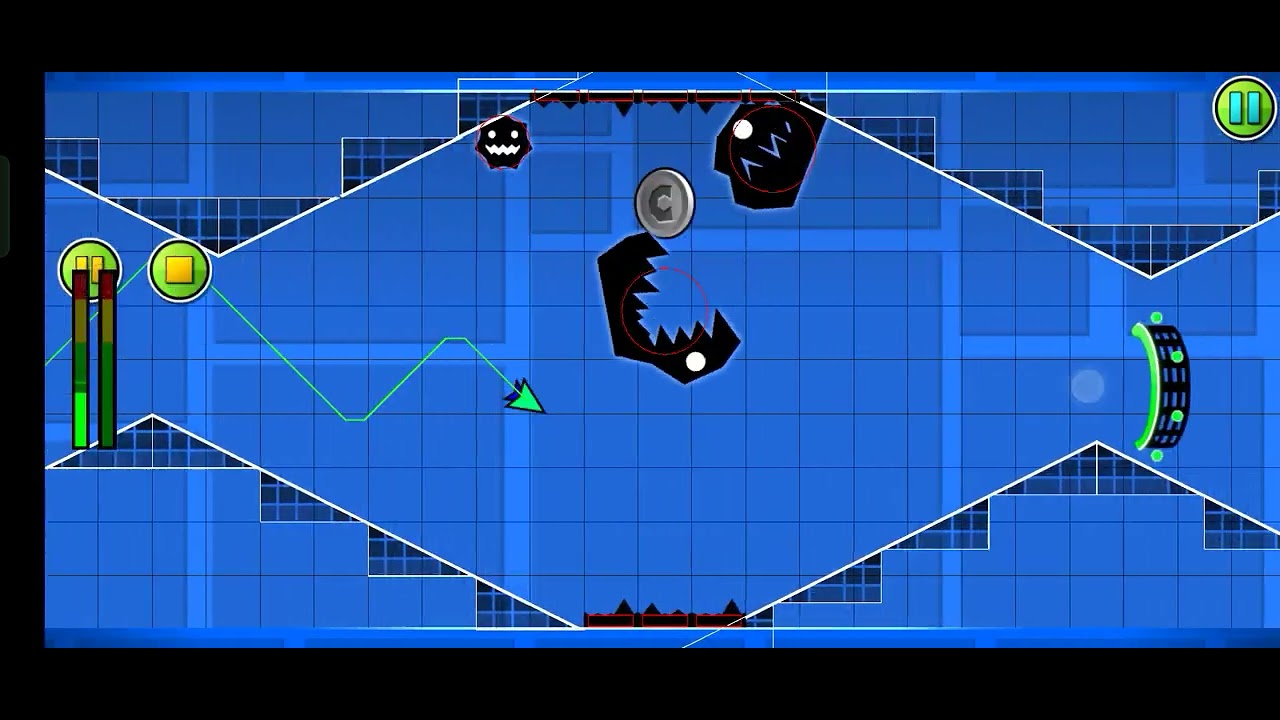 Playing geometry dash part 2 ( and making my own level ) - YouTube