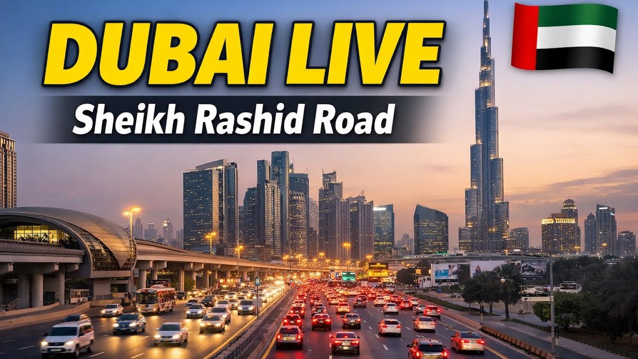 Dubai Live Streaming | Sheikh Rashid Road Traffic & City View 🇦🇪 | UAE Live