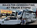Avoid angry truckers 7 rules to park your rv overnight at truck stops