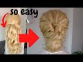 EASY messy low hairstyle - chignon hair tutorial