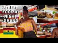TRYING POPULAR GHANAIAN STREET FOOD AT NIGHT | TRYING AFRICAN FOODS IN GHANA |FOOD AROUND THE WORLD