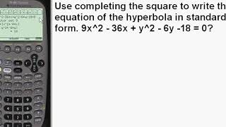 Hyperbola, Complete the square,  9x^2-36x+y^2-6y-18=0