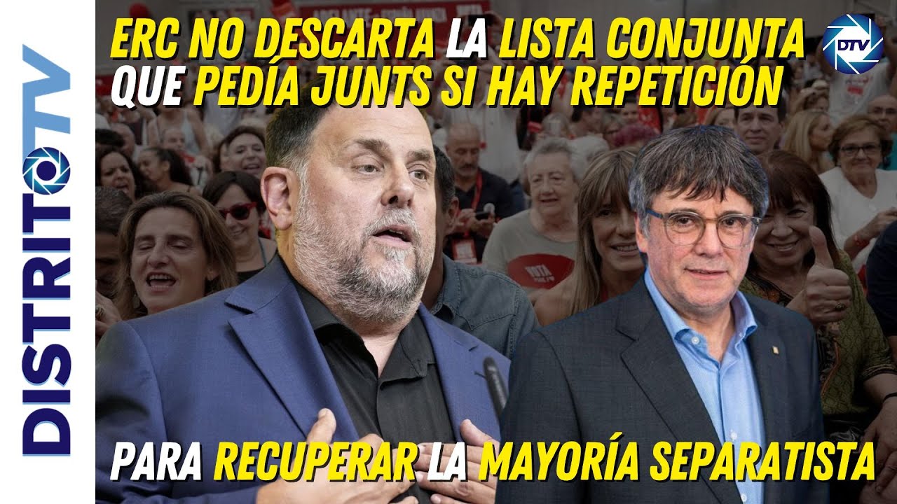 🔴ERC no descarta la lista conjunta que de Junts si hay repetición para ...